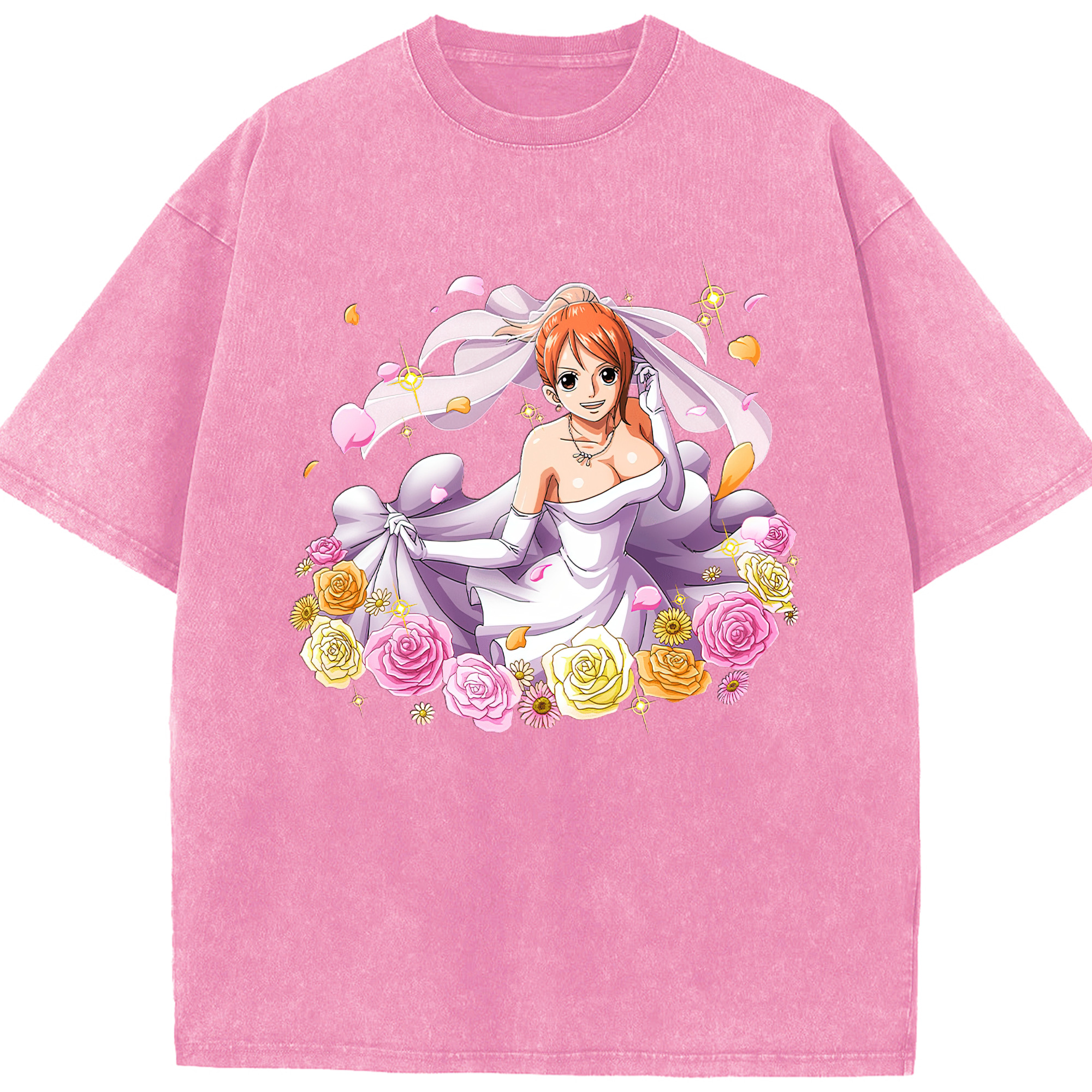 ワンピース ナミ ONE PIECE Nami 綿100% ヴィンテージ風 半袖Tシャツ（フロントプリント）
